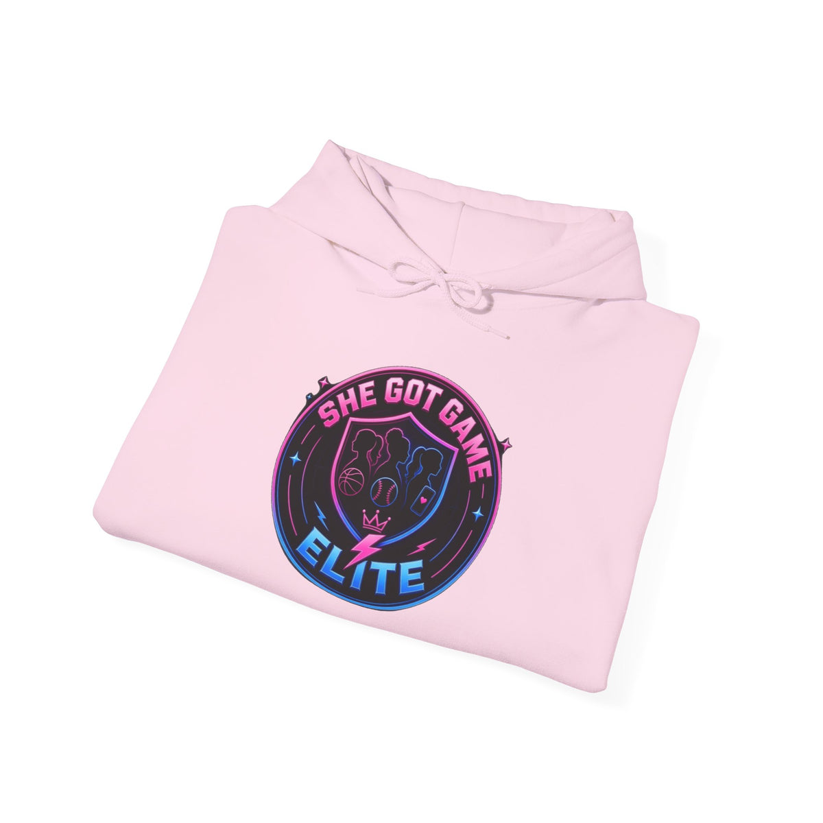 She Got Game Elite Hoodie — Retro Neon Gaming Logo Pullover
