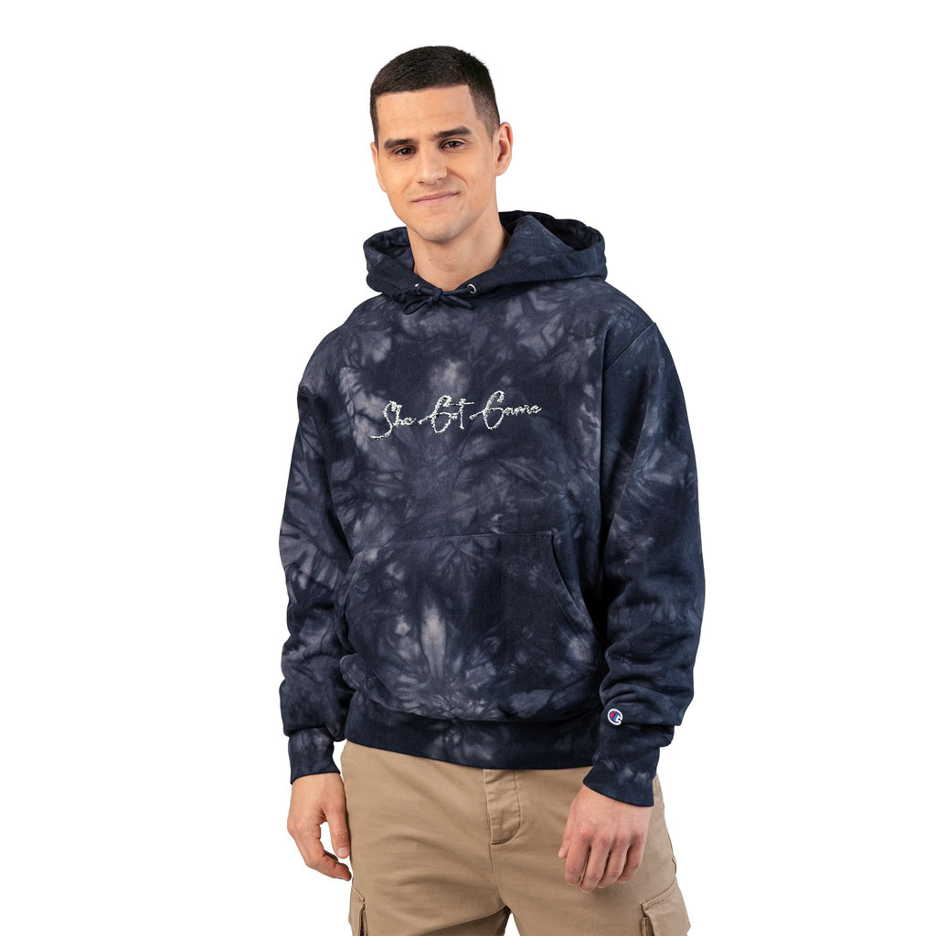 Tie-Dye Embroidered Hoodie — 'Some Bite Tomorrow' Script Streetwear