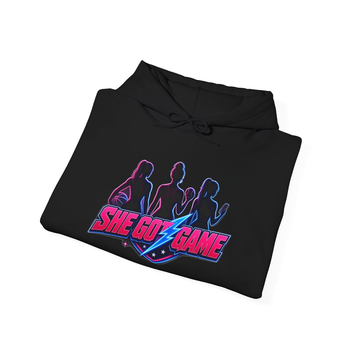 She Got Game Hoodie — Retro Neon Unisex Pullover