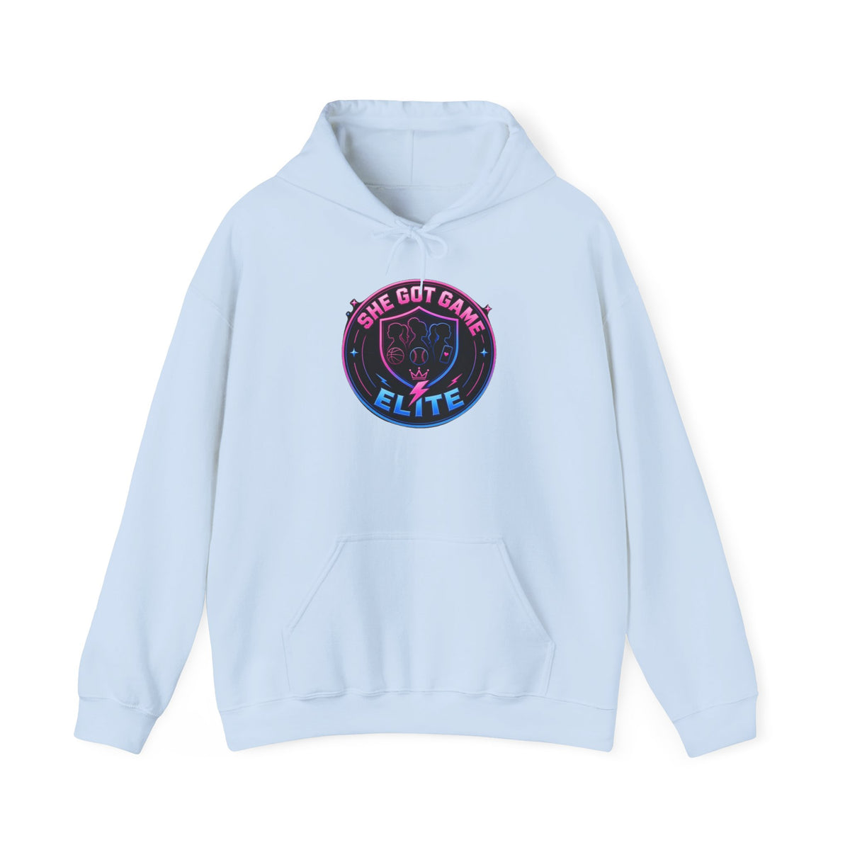 She Got Game Elite Hoodie — Retro Neon Gaming Logo Pullover