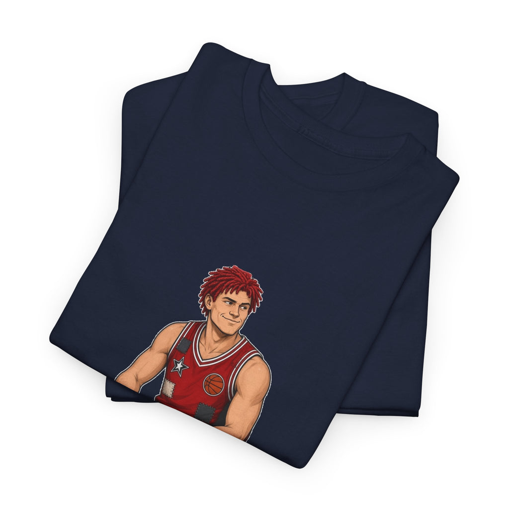 Basketball Player Bench Tee — Casual Sports Graphic T‑Shirt for Raggedy Bench Players