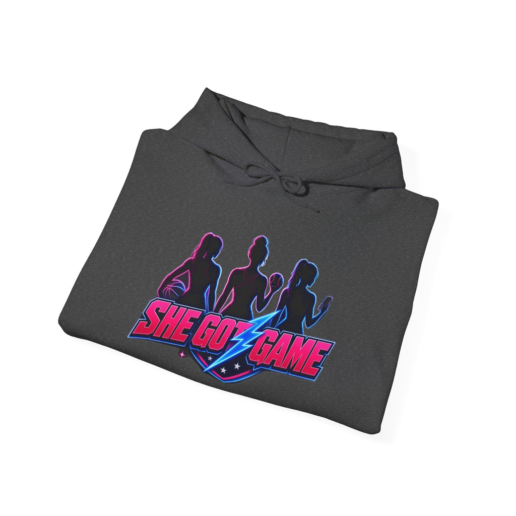 She Got Game Hoodie — Retro Neon Unisex Pullover