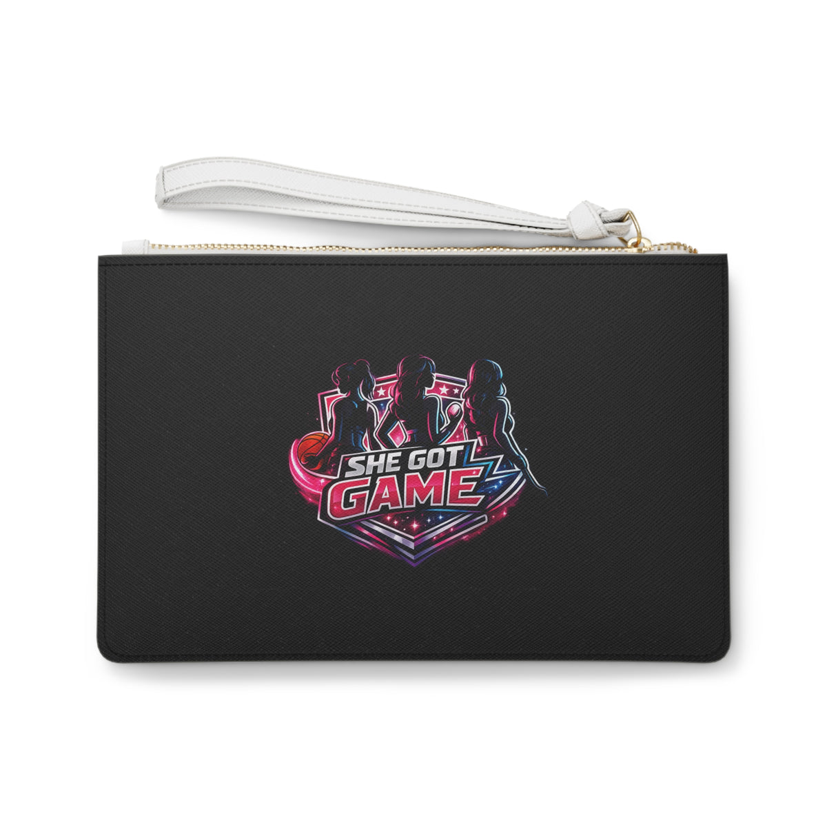 Clutch Bag — 'Research. React. Be Petty.' & 'She Got Game' Graphic Wristlet