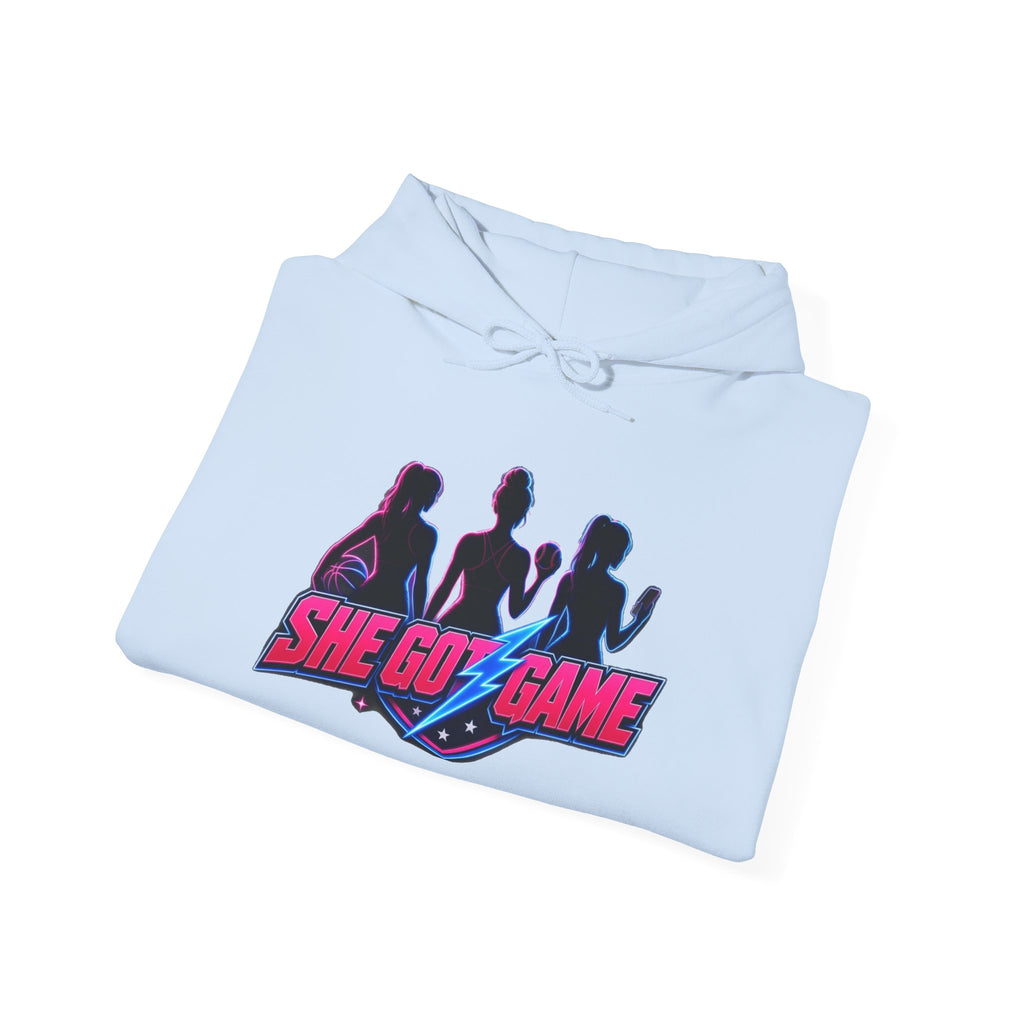 She Got Game Hoodie — Retro Neon Unisex Pullover