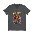 V-Neck Tee — "Oh Hey!" Retro Glam Auntie Graphic