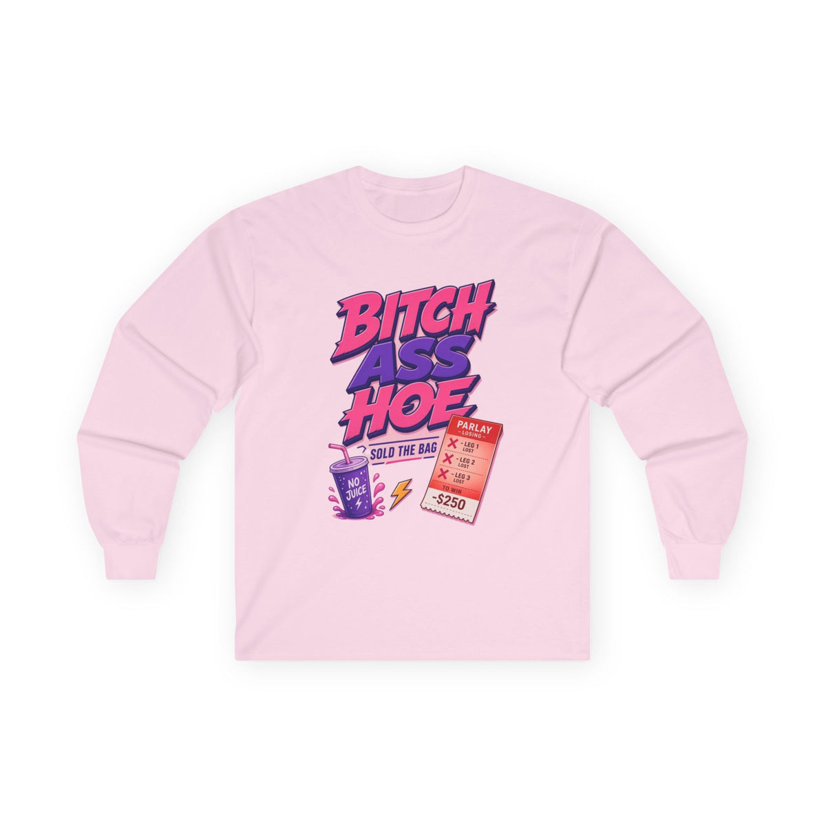 Long Sleeve Tee — "B*tch A** Hoe" Retro Snack Pop Art Graphic