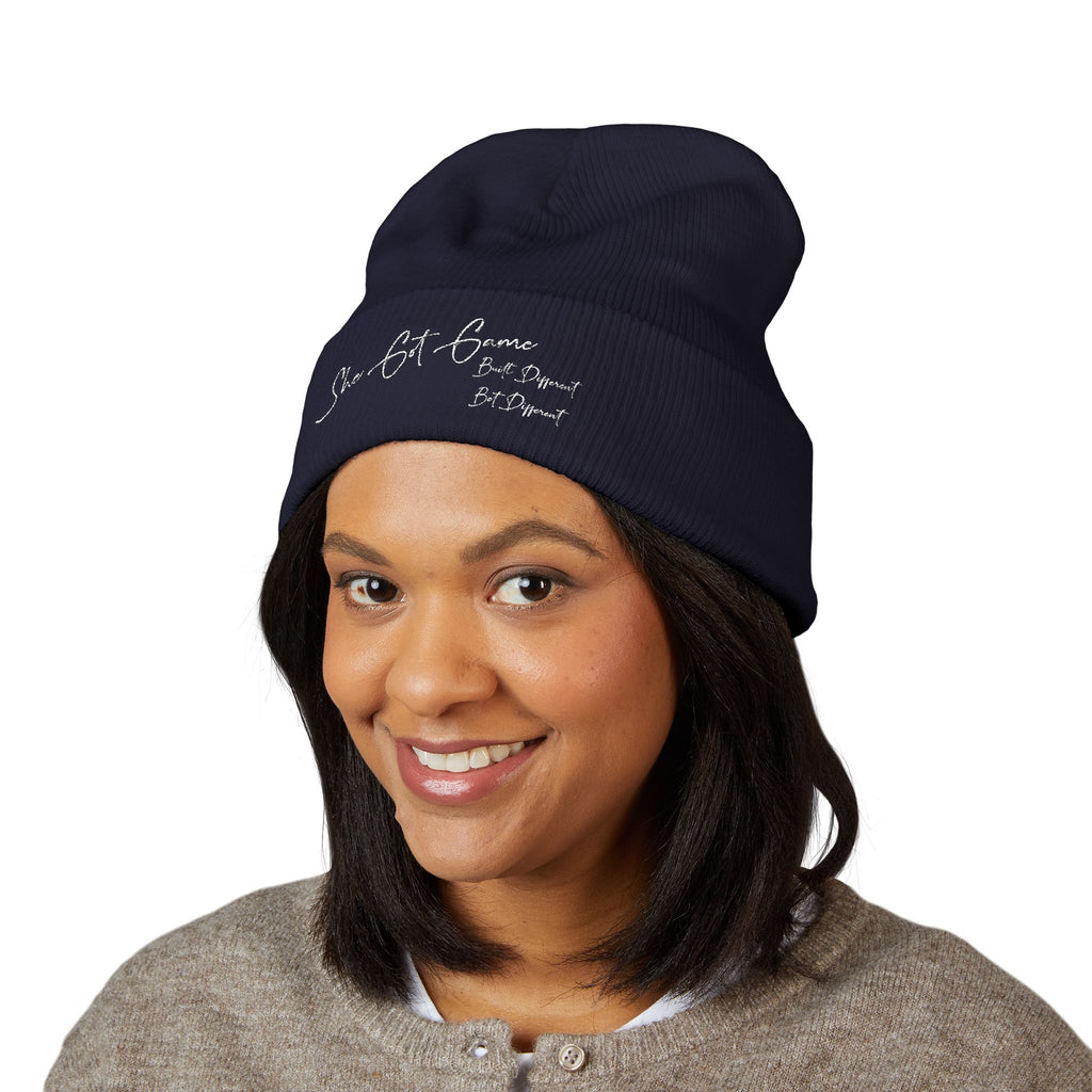 Embroidered 'She Got Game' Classic Cuffed Beanie — Cozy Winter Hat
