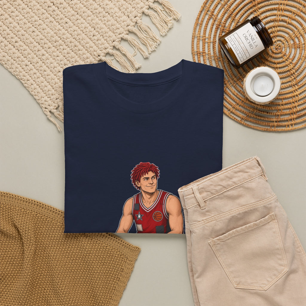 Basketball Player Bench Tee — Casual Sports Graphic T‑Shirt for Raggedy Bench Players