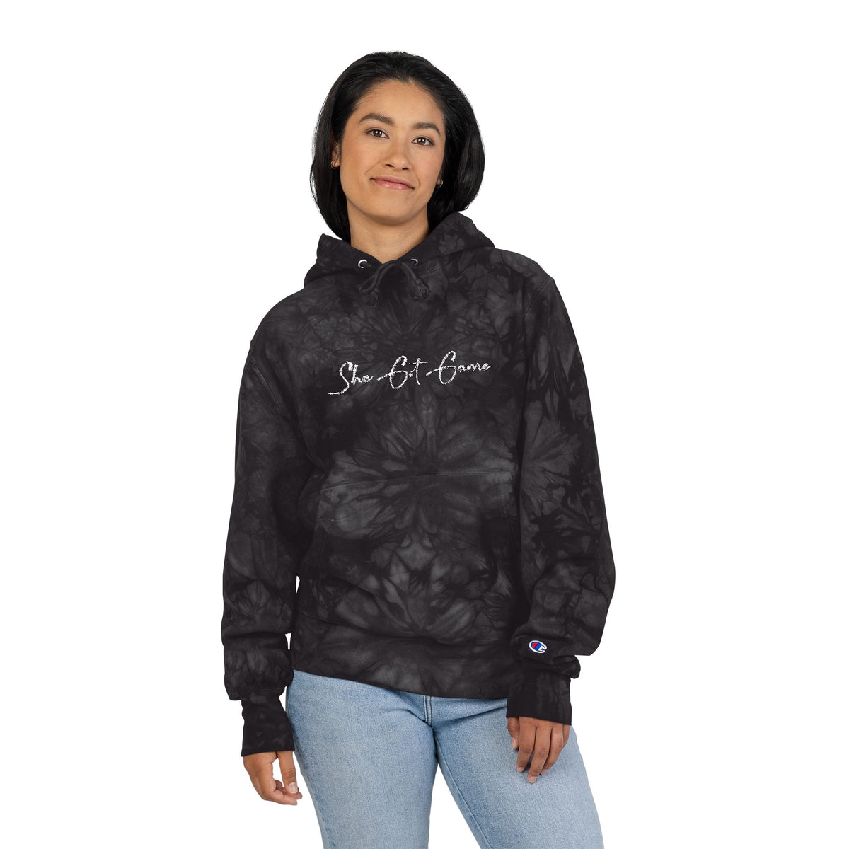 Tie-Dye Embroidered Hoodie — 'Some Bite Tomorrow' Script Streetwear