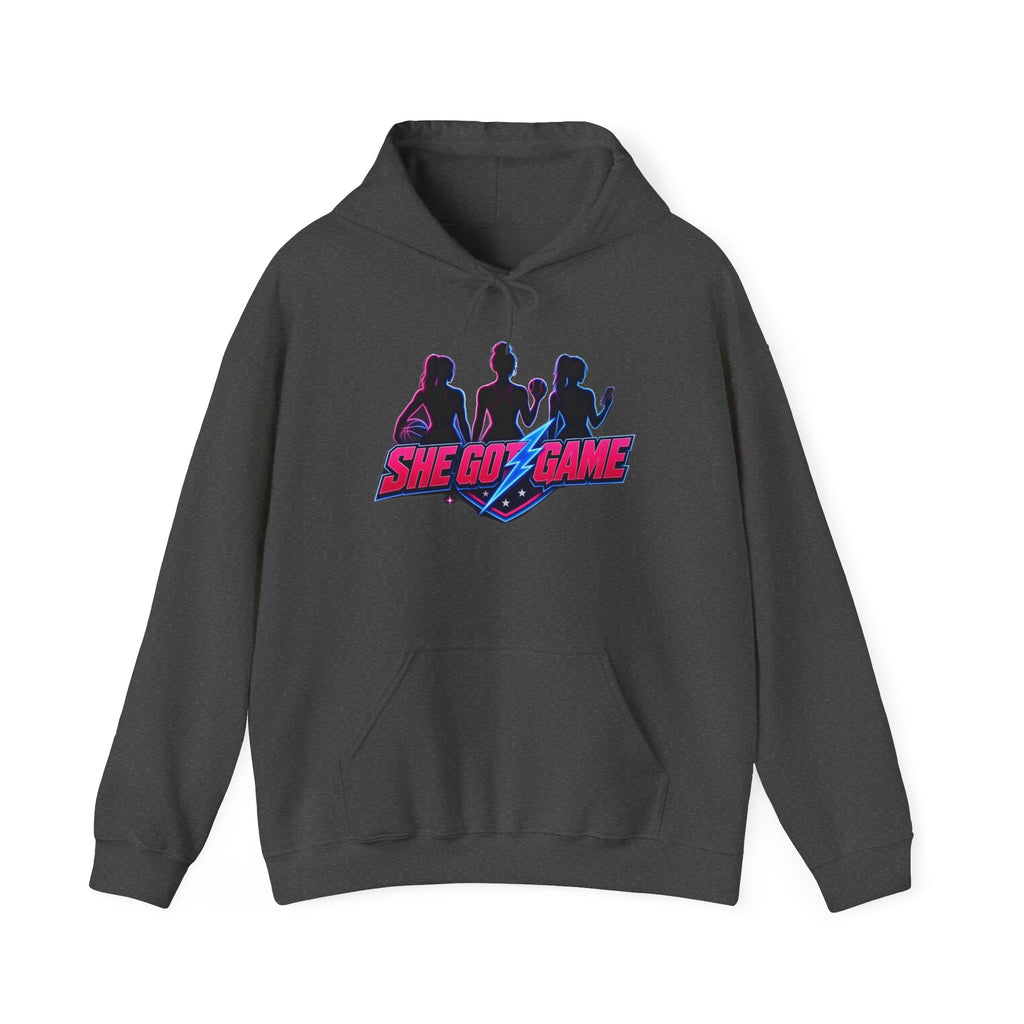 She Got Game Hoodie — Retro Neon Unisex Pullover