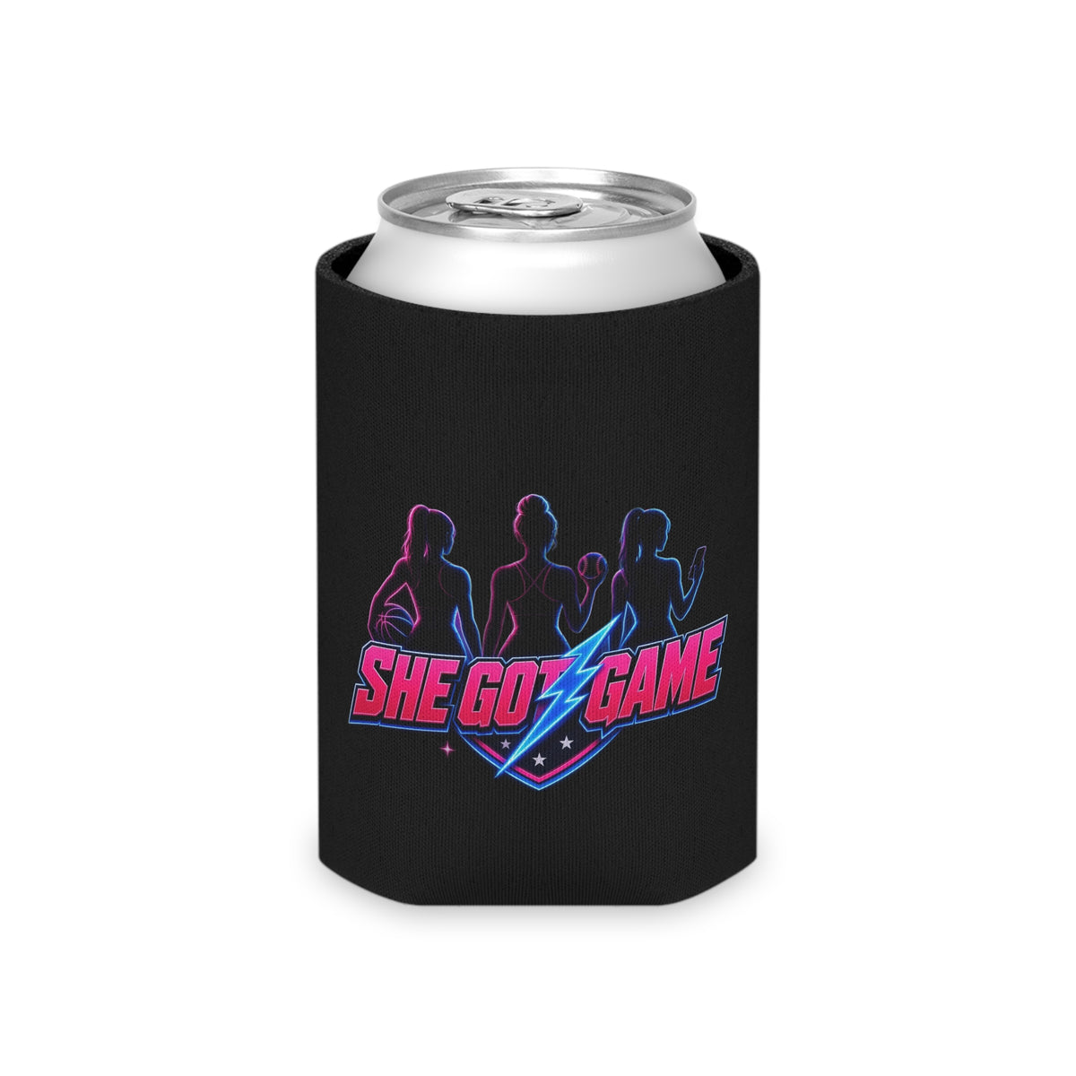Can Cooler - "She Got Game" Retro Neon Sports Can Cooler