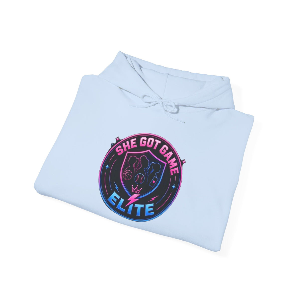She Got Game Elite Hoodie — Retro Neon Gaming Logo Pullover