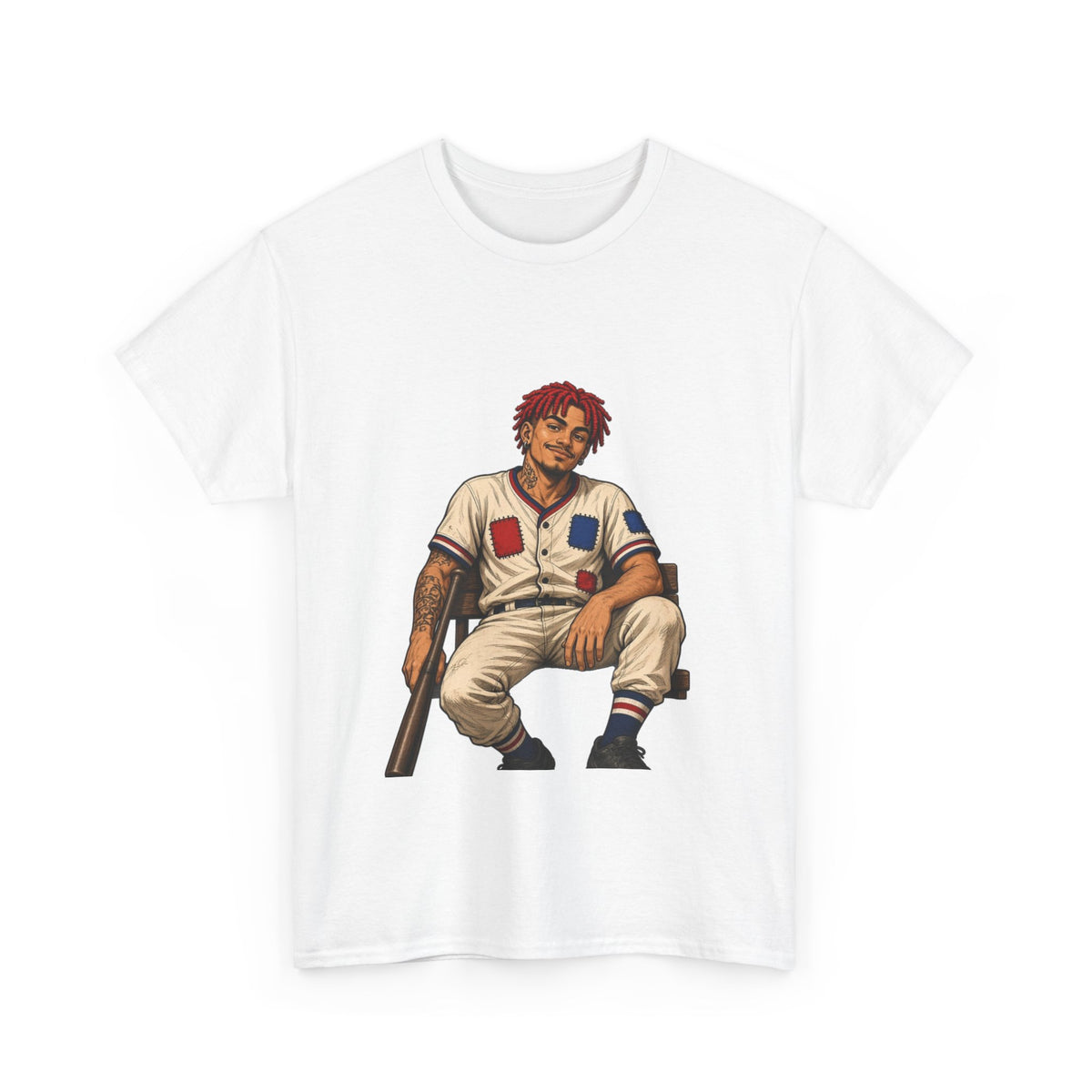 Baseball Player Graphic Tee — Vintage Slugger Illustration T-Shirt
