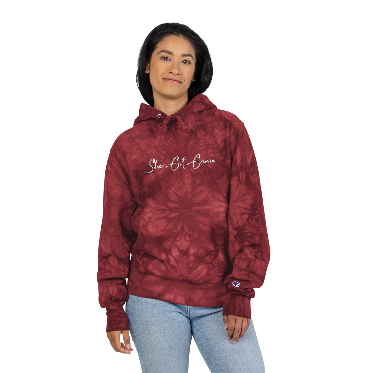 Tie-Dye Embroidered Hoodie — 'Some Bite Tomorrow' Script Streetwear