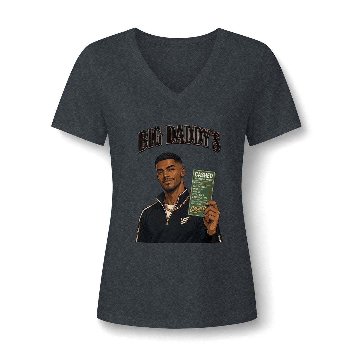 Big Daddy's Graphic V-Neck Tee — Women's Casual Novelty Shirt