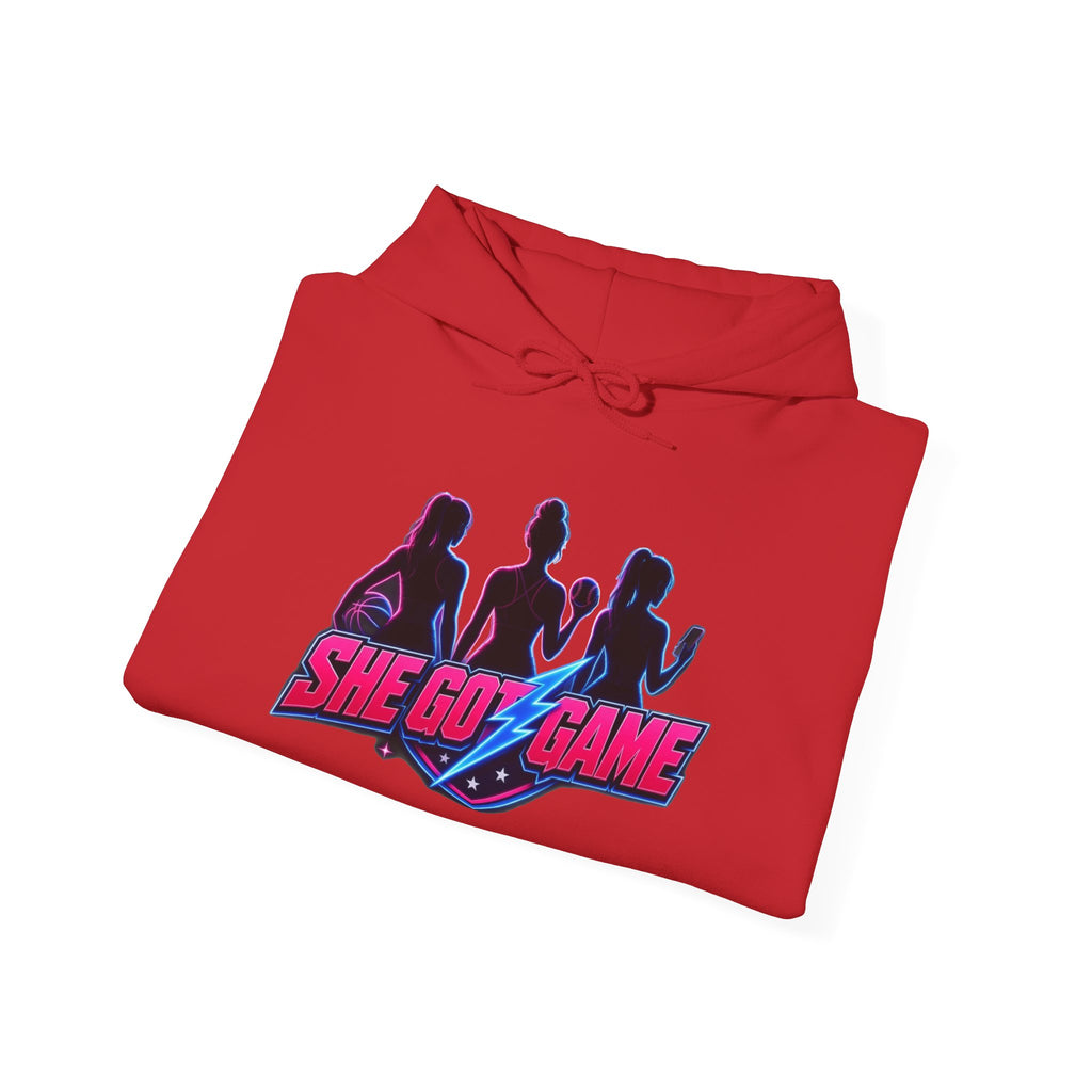 She Got Game Hoodie — Retro Neon Unisex Pullover