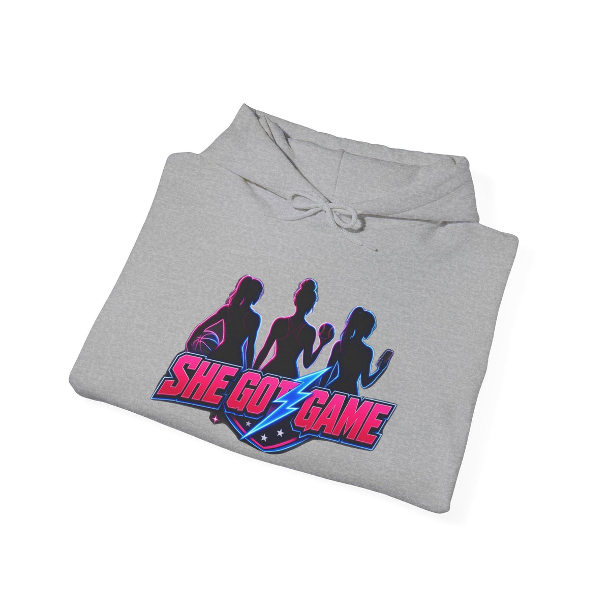 She Got Game Hoodie — Retro Neon Unisex Pullover