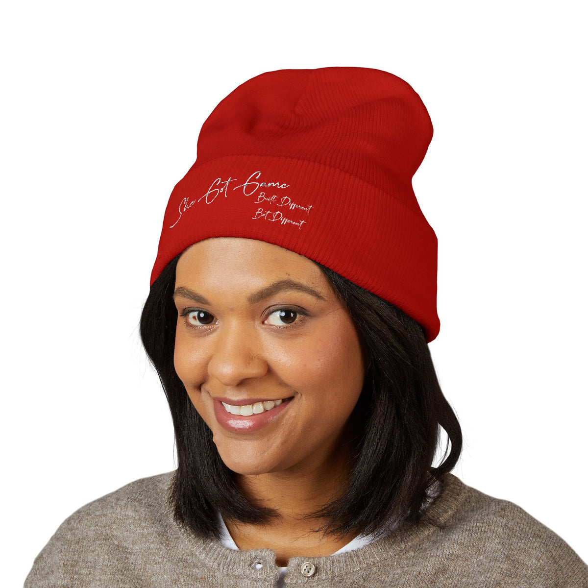 Embroidered 'She Got Game' Classic Cuffed Beanie — Cozy Winter Hat