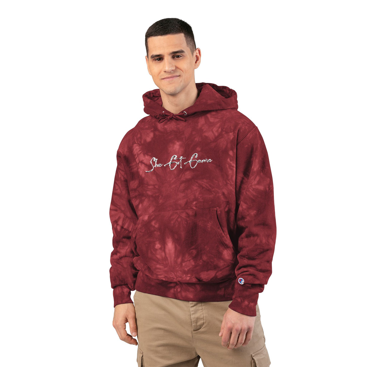 Tie-Dye Embroidered Hoodie — 'Some Bite Tomorrow' Script Streetwear