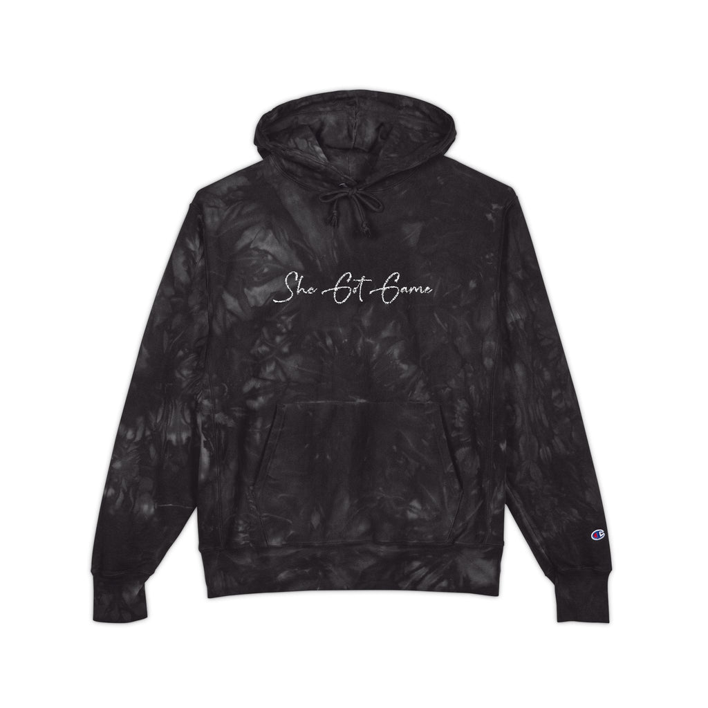 Tie-Dye Embroidered Hoodie — 'Some Bite Tomorrow' Script Streetwear