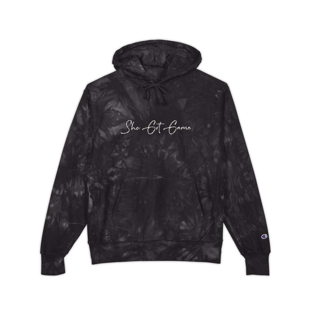 Tie-Dye Embroidered Hoodie — 'Some Bite Tomorrow' Script Streetwear