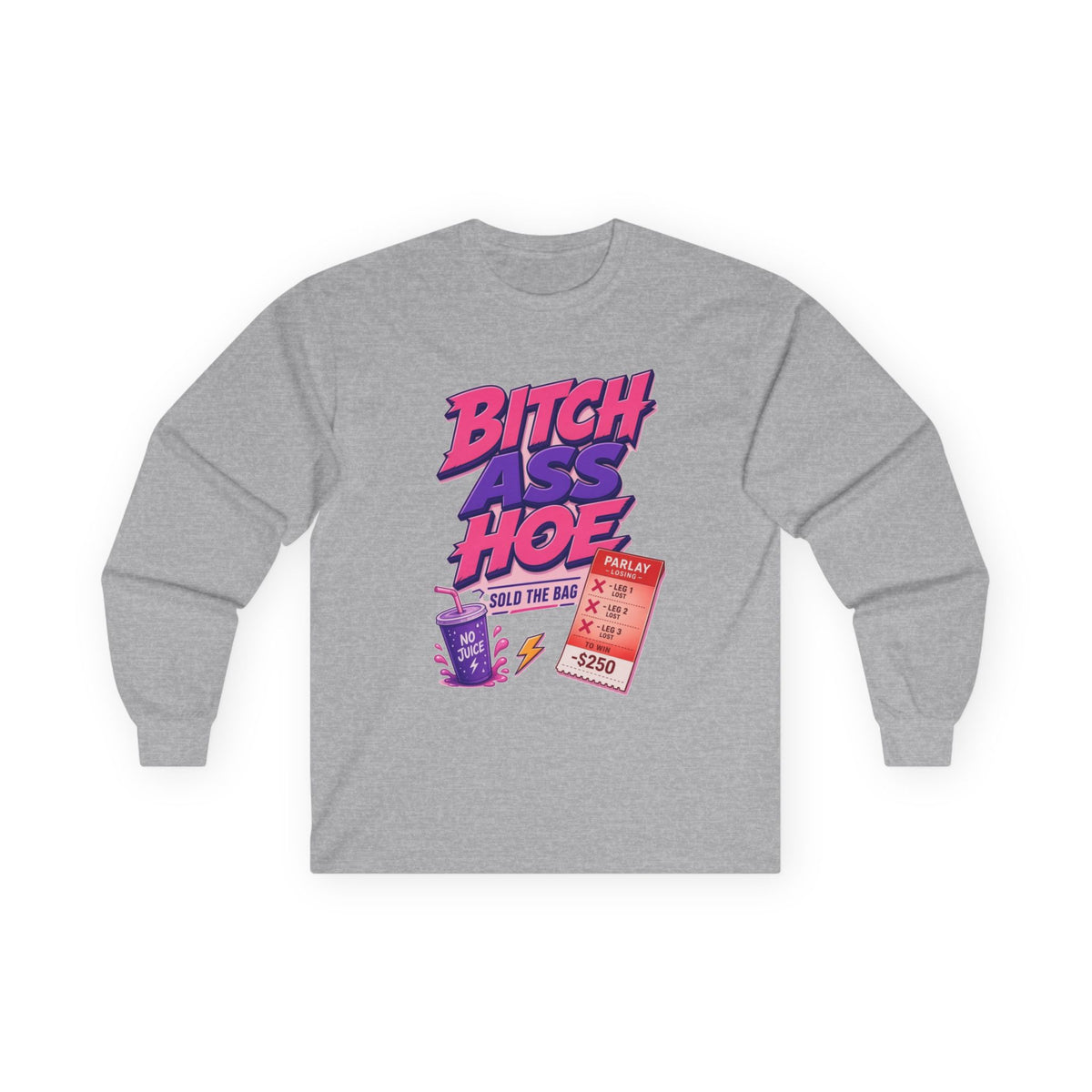 Long Sleeve Tee — "B*tch A** Hoe" Retro Snack Pop Art Graphic