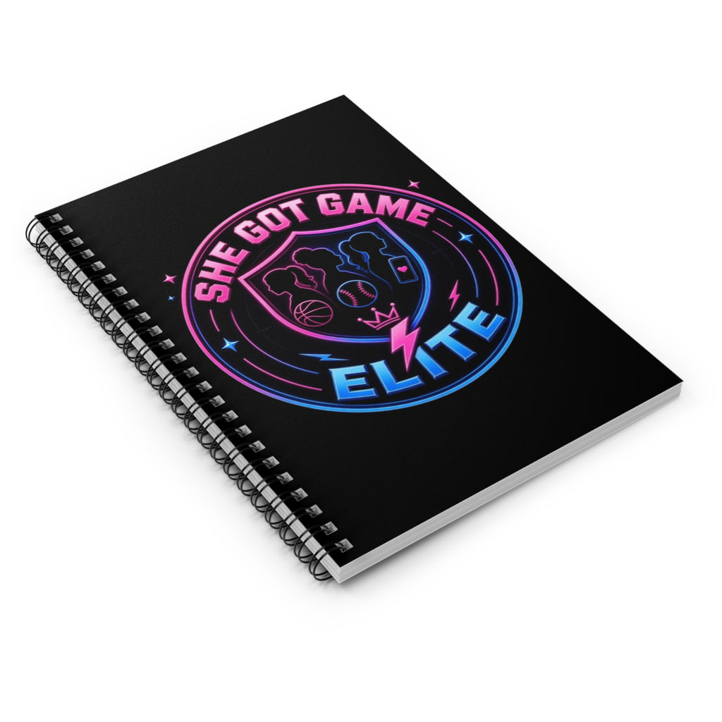 She Got Game Elite Notebook — Spiral Ruled Sports Journal for Girls