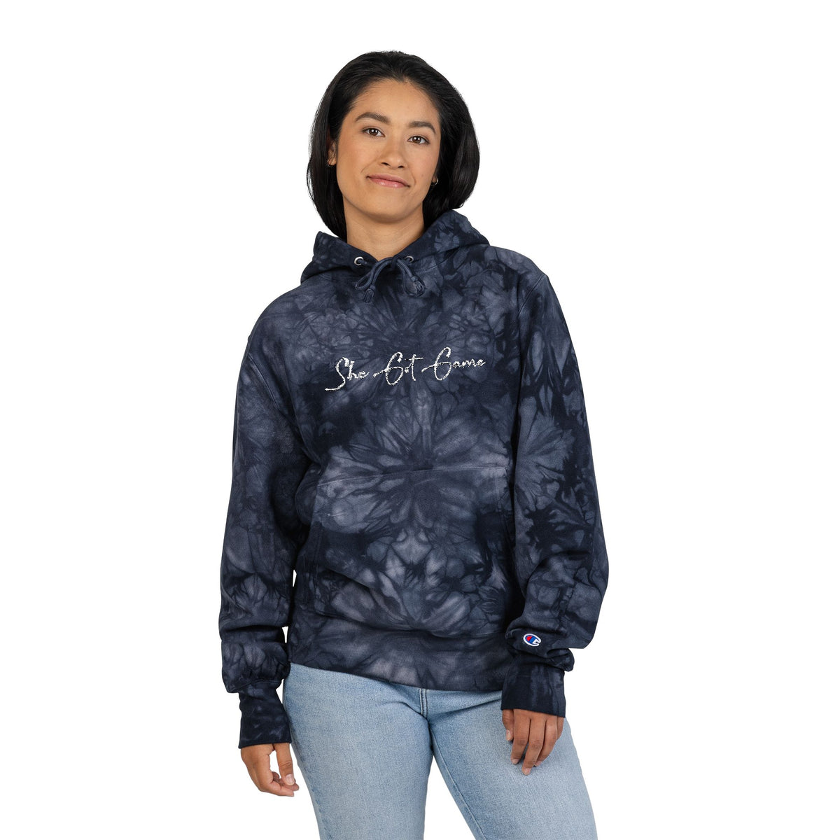 Tie-Dye Embroidered Hoodie — 'Some Bite Tomorrow' Script Streetwear