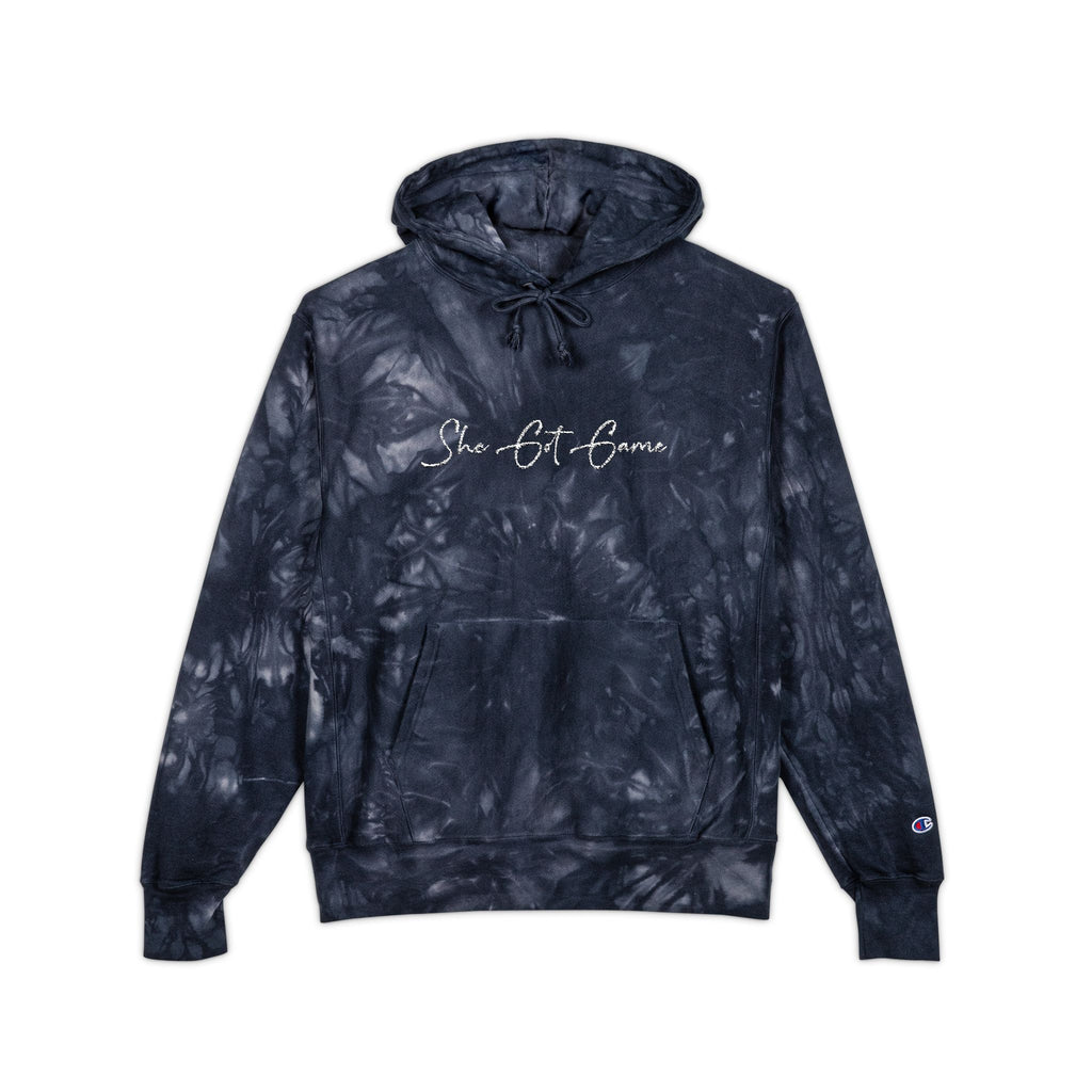 Tie-Dye Embroidered Hoodie — 'Some Bite Tomorrow' Script Streetwear