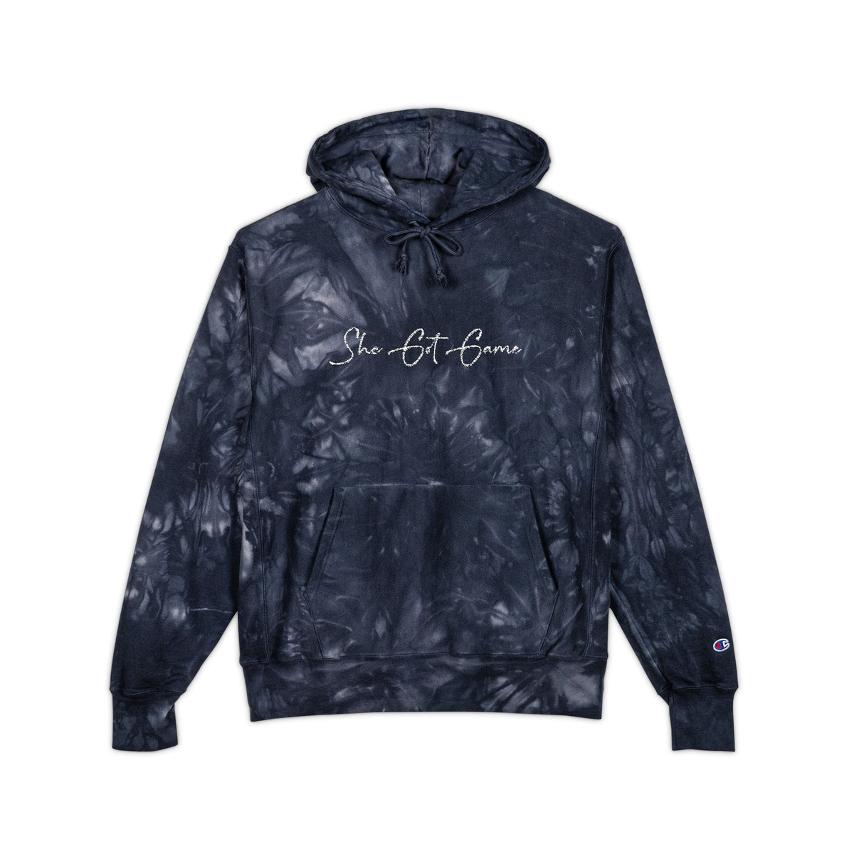 Tie-Dye Embroidered Hoodie — 'Some Bite Tomorrow' Script Streetwear