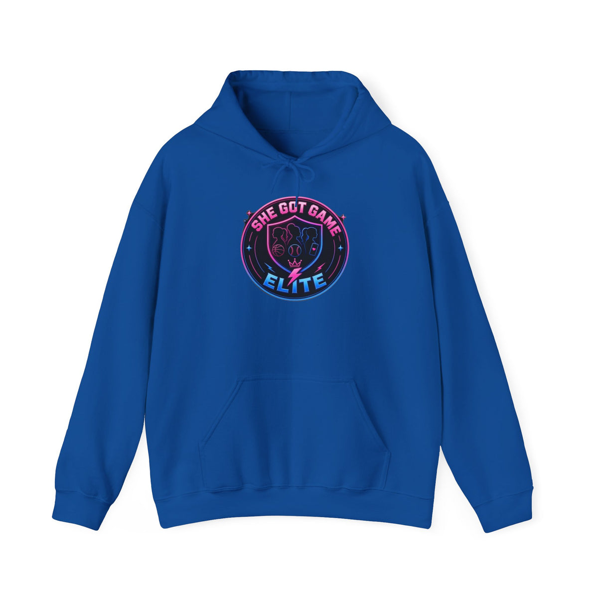 She Got Game Elite Hoodie — Retro Neon Gaming Logo Pullover