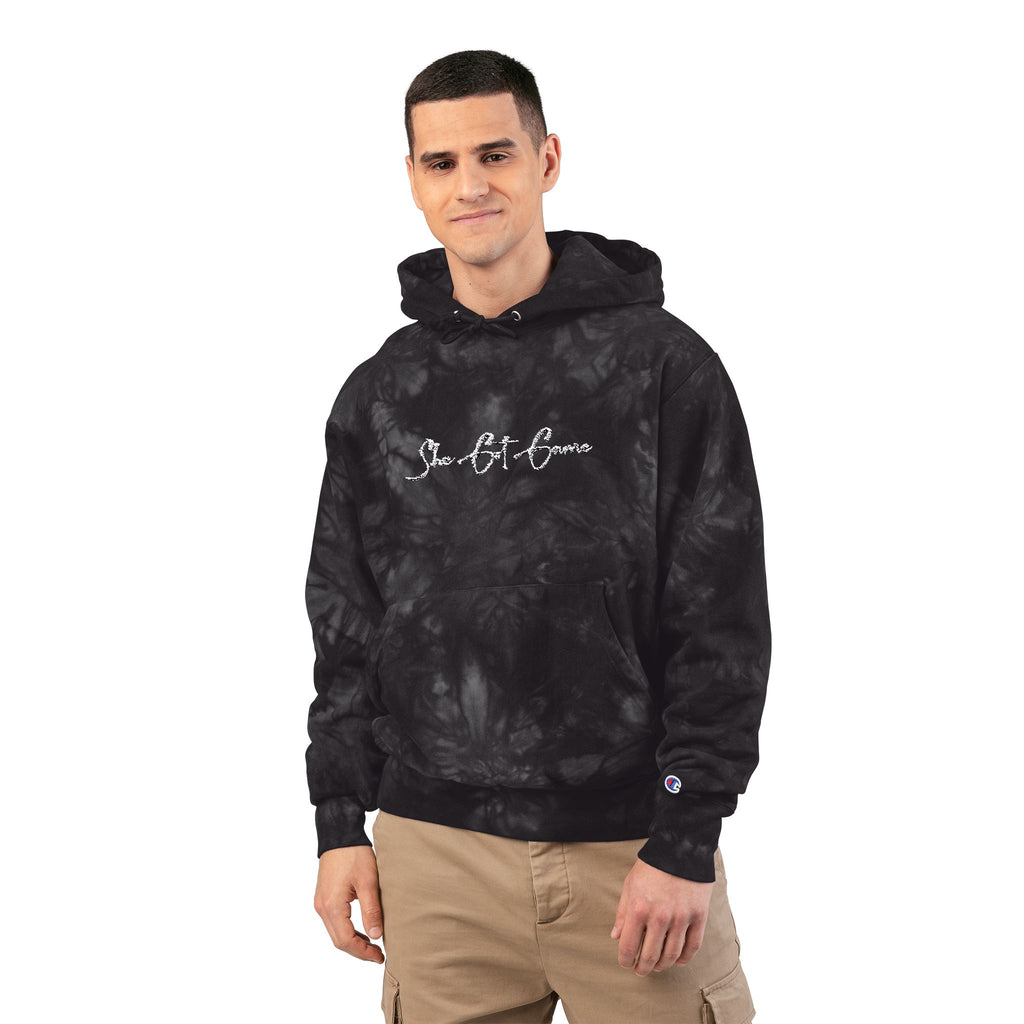Tie-Dye Embroidered Hoodie — 'Some Bite Tomorrow' Script Streetwear