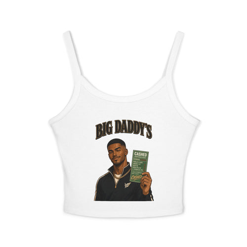 Big Daddy's Cash-Check Crop Tank — Women's Spaghetti Strap Graphic Tank