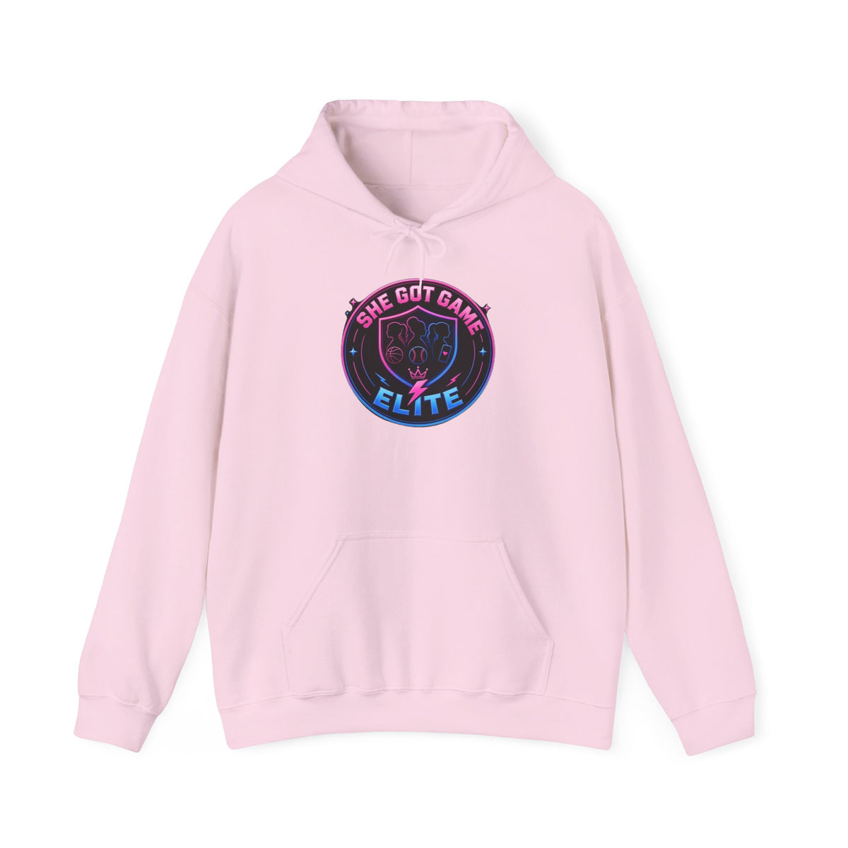 She Got Game Elite Hoodie — Retro Neon Gaming Logo Pullover