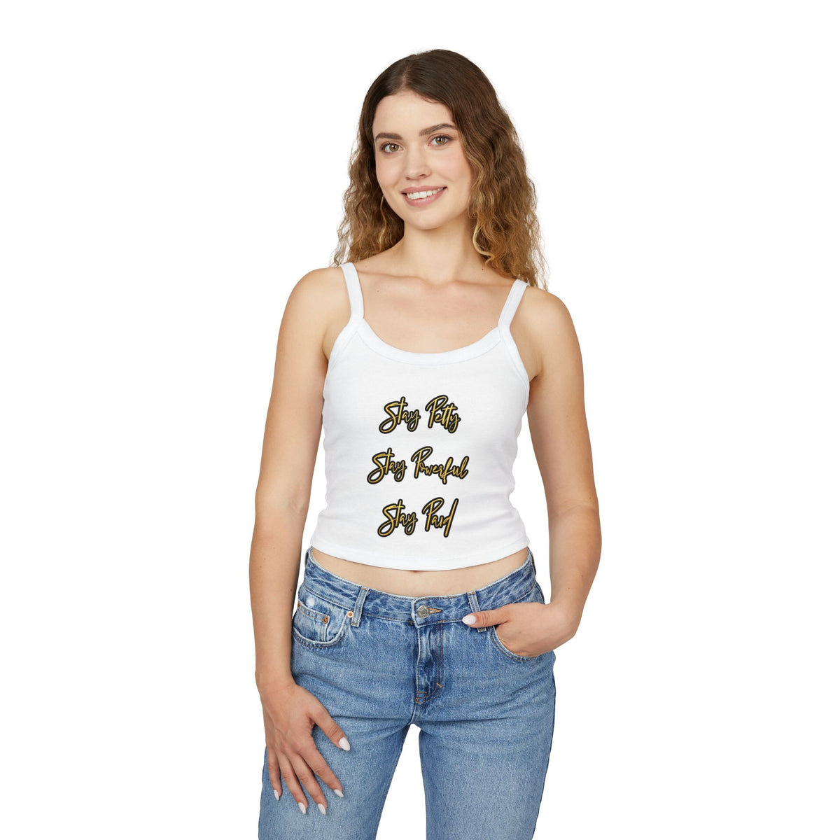 Stay Petty Stay Powerful Stay Paid - Crop Tank Top