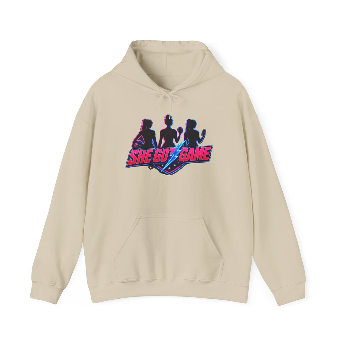 She Got Game Hoodie — Retro Neon Unisex Pullover
