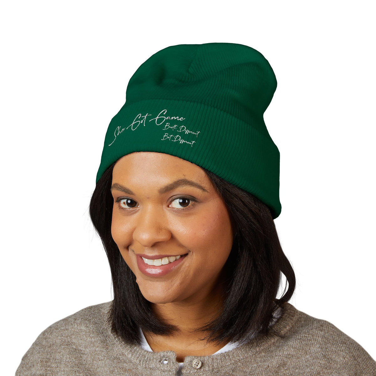 Embroidered 'She Got Game' Classic Cuffed Beanie — Cozy Winter Hat
