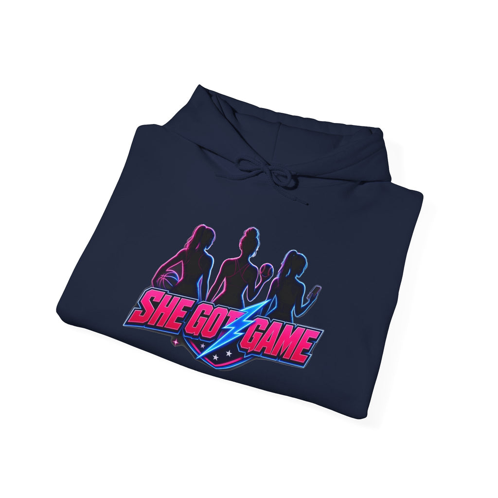 She Got Game Hoodie — Retro Neon Unisex Pullover