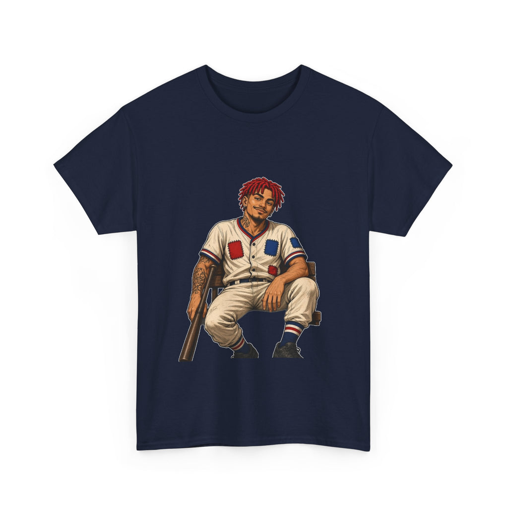 Baseball Player Graphic Tee — Vintage Slugger Illustration T-Shirt