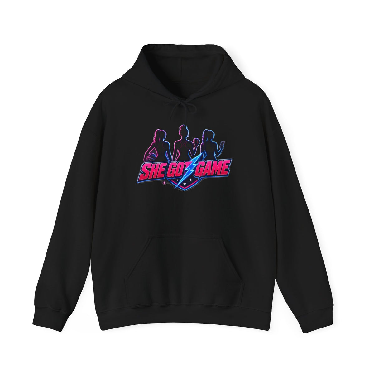 She Got Game Hoodie — Retro Neon Unisex Pullover