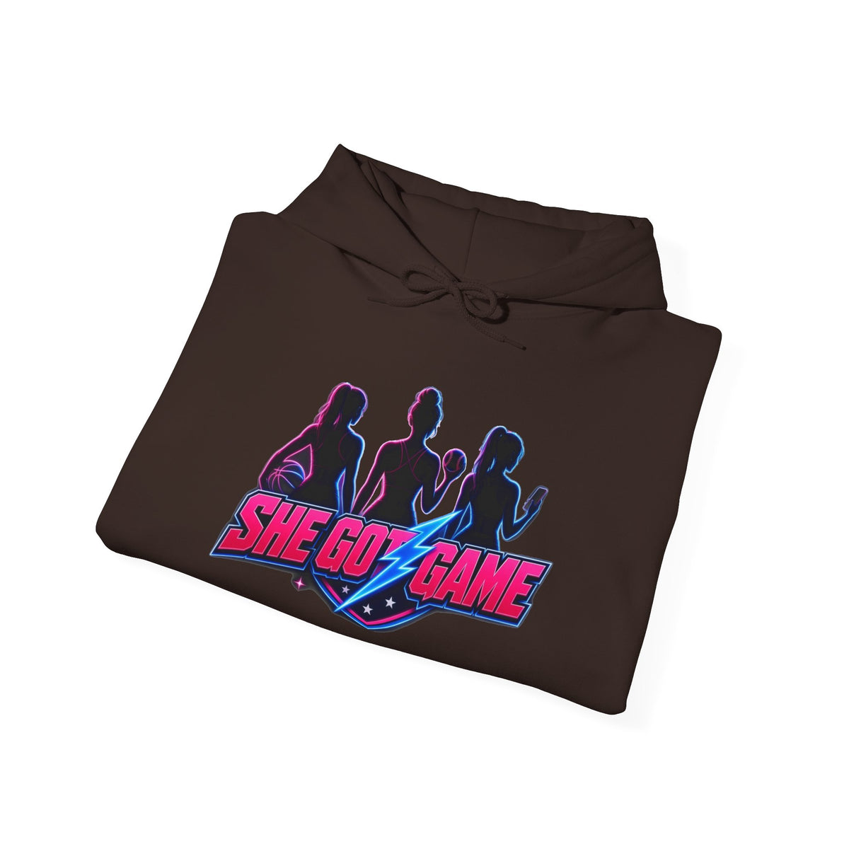 She Got Game Hoodie — Retro Neon Unisex Pullover