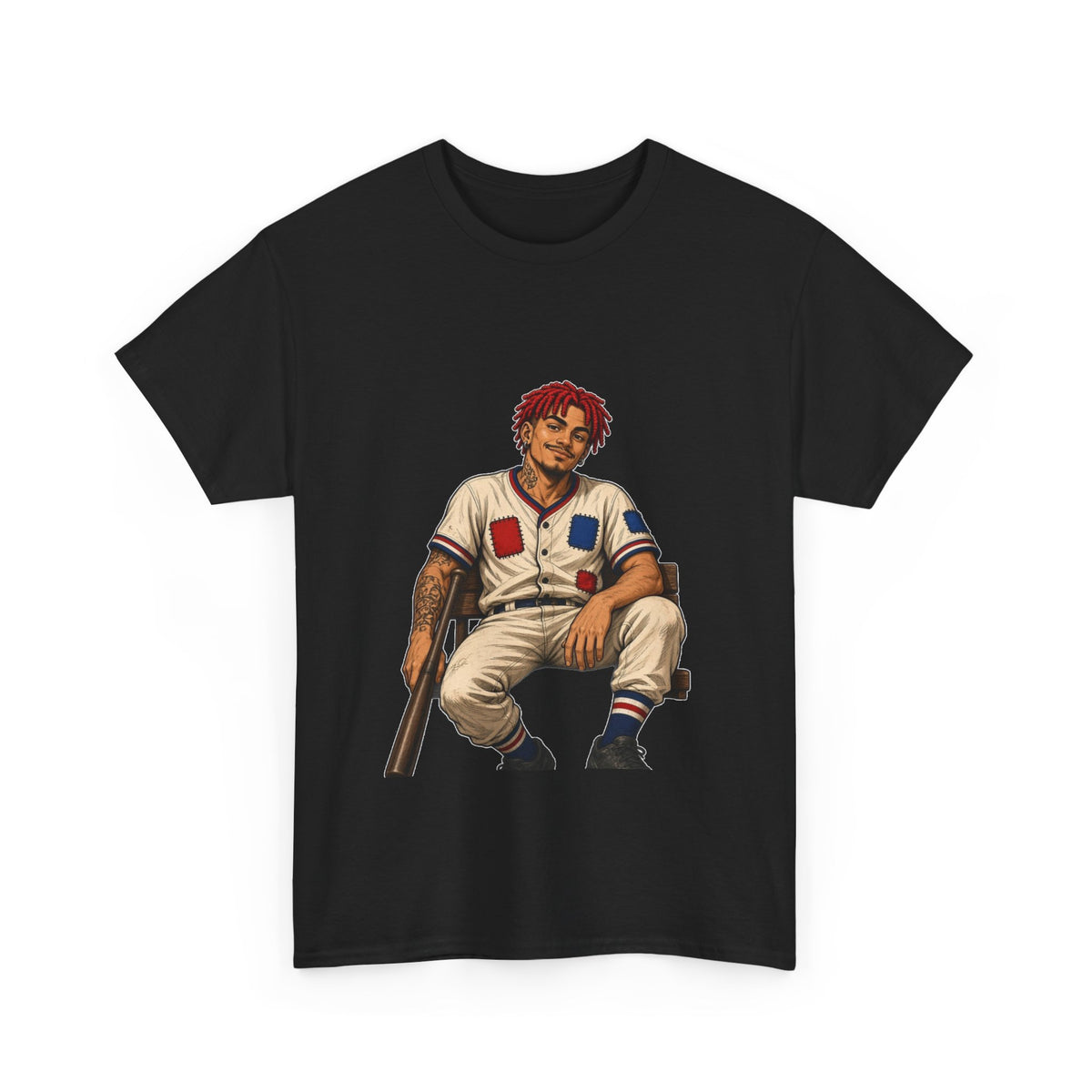Baseball Player Graphic Tee — Vintage Slugger Illustration T-Shirt