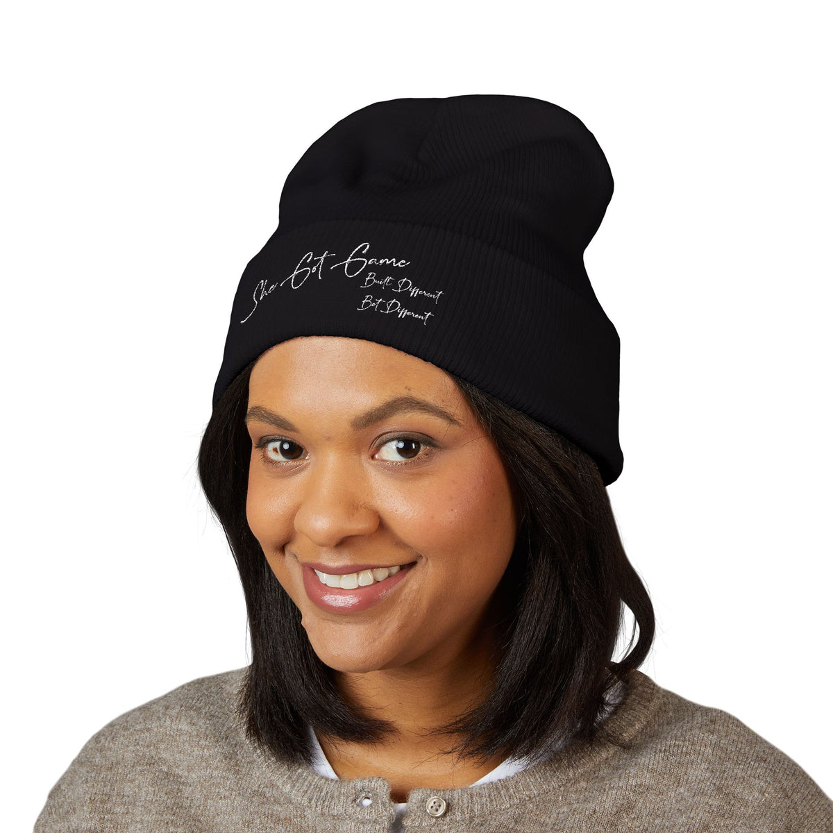 Embroidered 'She Got Game' Classic Cuffed Beanie — Cozy Winter Hat