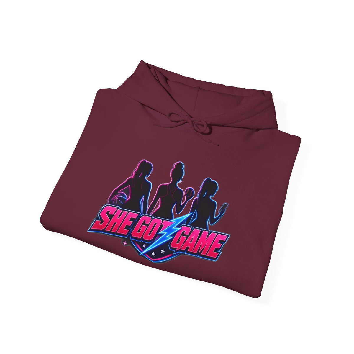 She Got Game Hoodie — Retro Neon Unisex Pullover