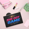 She Got Game Clutch — "Class Is In Session" Crowned Wristlet for Confident Women